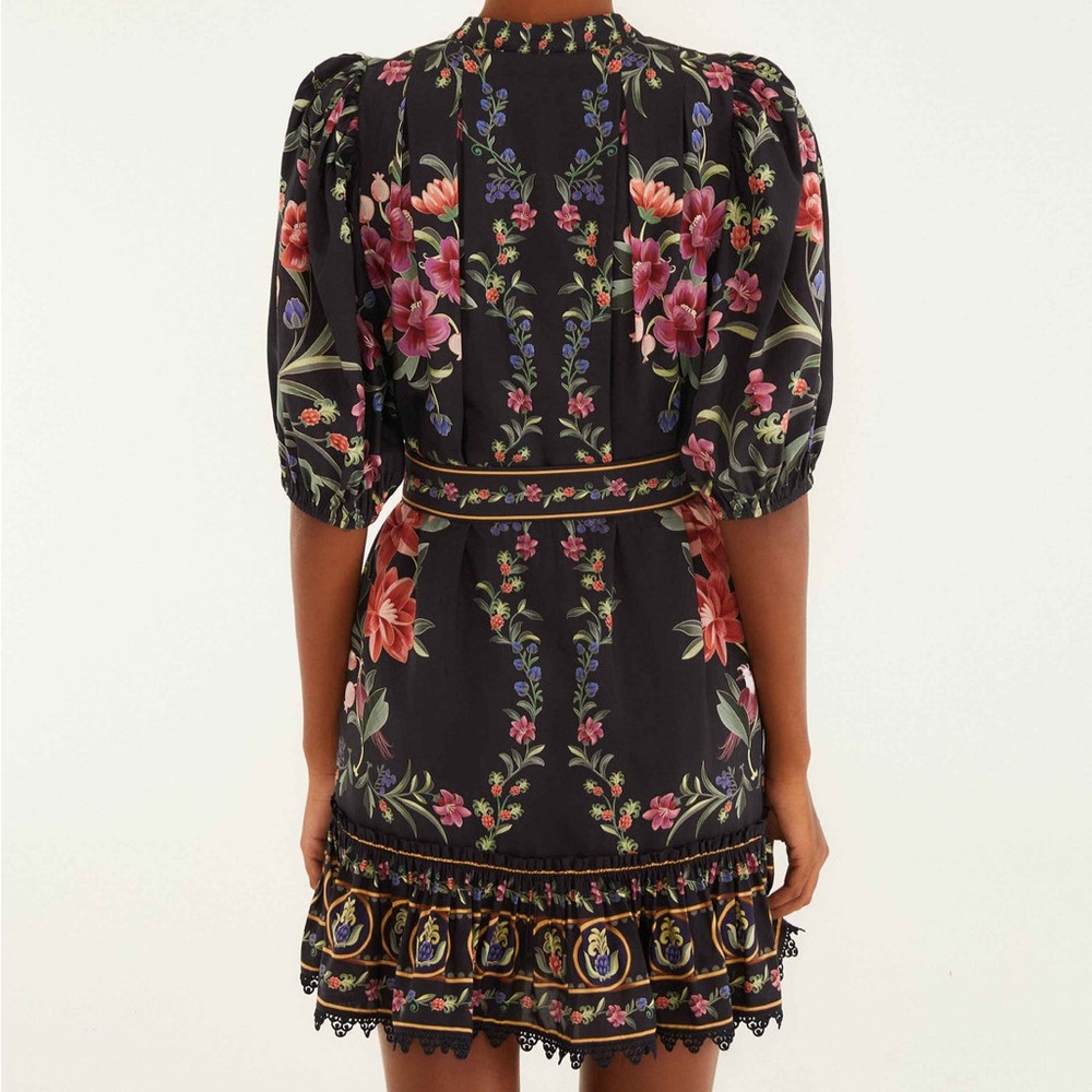 NWT FARM RIO Black Belle Garden Lace Belted Mini Dress - Picture 4 of 8